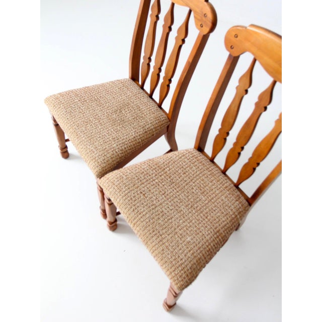 Mid-Century Singer Furniture Wood Dining Chairs With Upholstered Seats Pair For Sale - Image 12 of 15