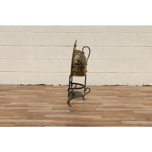 Metal 19th Century Dutch Brass & Wrought Iron Curfew Fireplace Hood | Antique Hearth Canopy | Hand-Forged Fire Screen For Sale - Image 7 of 18