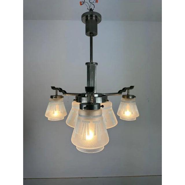 Vintage Art Deco Hanging Lamp For Sale - Image 6 of 7