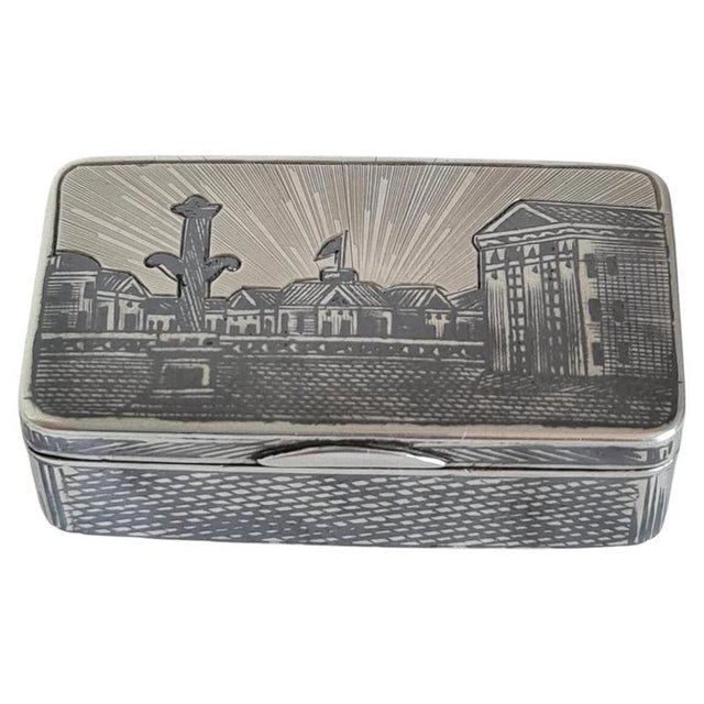 Antique Russian Silver-Gilt Niello Snuff Box, Moscow, 1871 For Sale - Image 9 of 9
