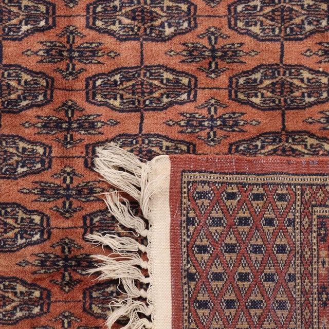 Maroon Bukhara Rug in Cotton & Wool Thin Knot For Sale - Image 8 of 12