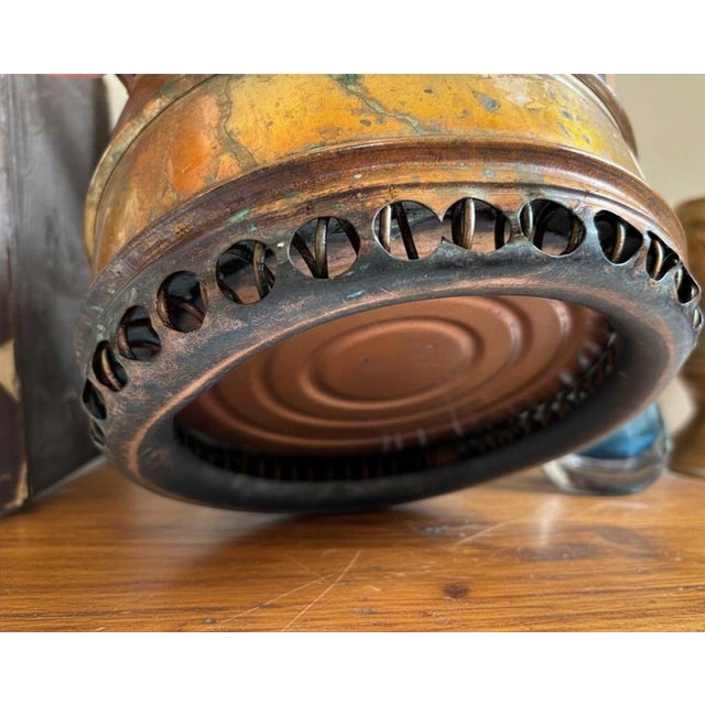 English Antique 1930s English Simplex Solid Copper Kettle With Integrated Spirit Burner For Sale - Image 3 of 6