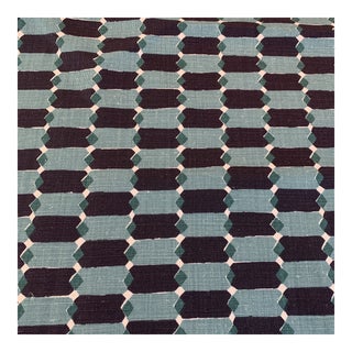 McLaurin and Piercy Oxford in Teal Blue Heavy Weight Belgium Linen Fabric- 2 Yards For Sale
