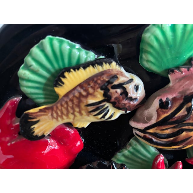 Ceramic Wall Plaque with Marine Decoration from Vallauris, France, 1960s For Sale - Image 6 of 11