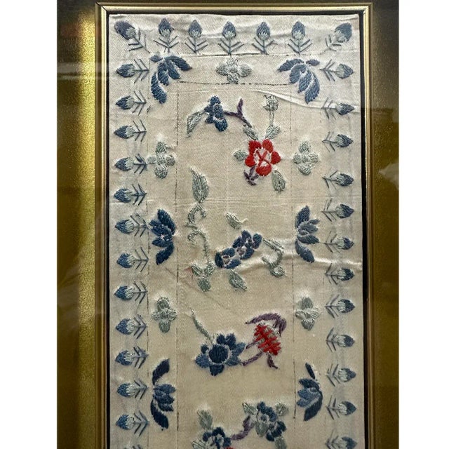 Late 19th Century Antique Chinese Framed Silk Embroidery Panel For Sale - Image 4 of 7