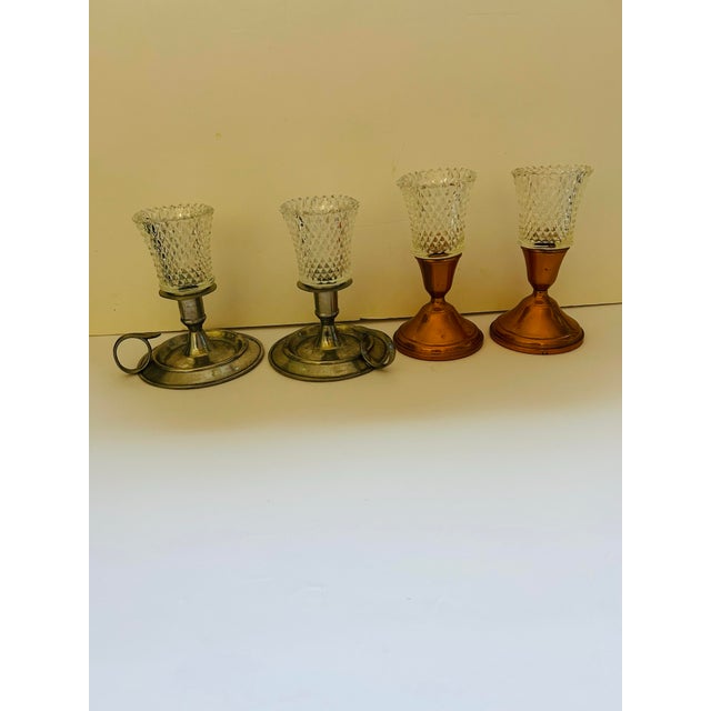 1970s Clear Diamond Point Peg Votive Candle Holders-Set of 8 For Sale - Image 10 of 12