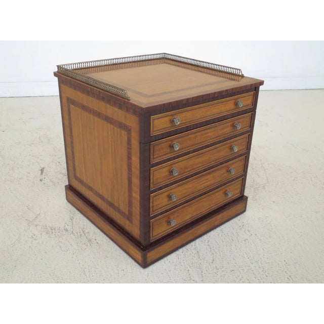 Traditional Traditional Maitland Smith Satinwood Inlaid Occasional Cabinet For Sale - Image 3 of 11
