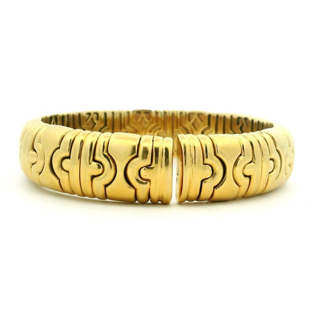 Metal Italian 18k Gold Tobogas-Style Bracelet, 1970s For Sale - Image 7 of 11
