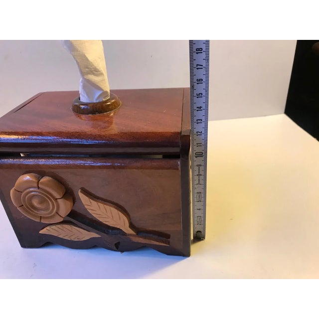 Wood Vintage Folk Art Hand Towel Box in Mixed Woods, 1970s For Sale - Image 7 of 10