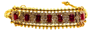 Bochic “Vintage Retro” Natural Rubies from Africa & Diamonds Set In 18K Gold & Silver