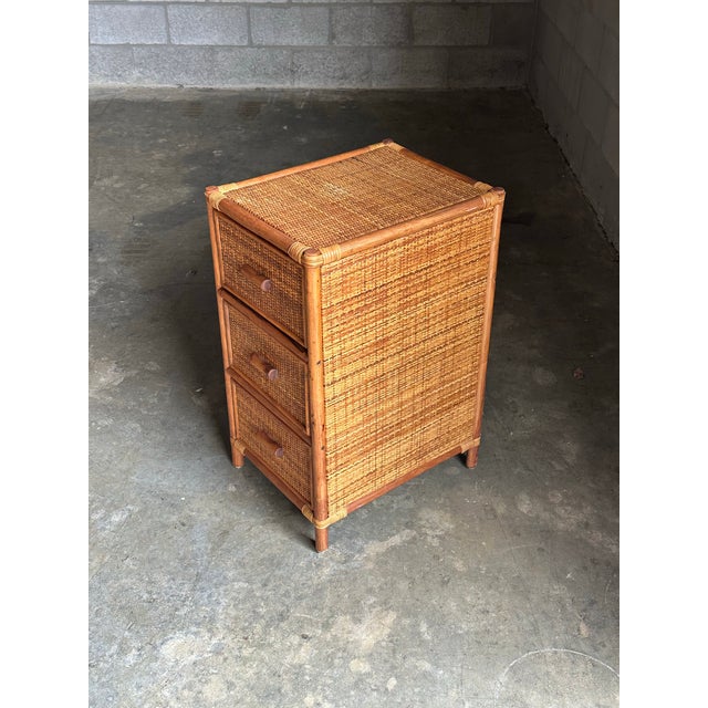 Baker Furniture Company 1980s Bamboo and Cane British Colonial Style Small Chest For Sale - Image 4 of 9