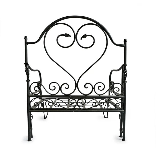 Outdoor Vintage Iron Scroll Mediterranean Arm Chair For Sale In Los Angeles - Image 6 of 7