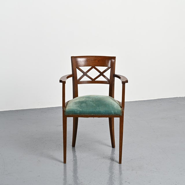 Wood Art Deco Wooden Armchairs, France, 1940, Set of 4 For Sale - Image 7 of 7