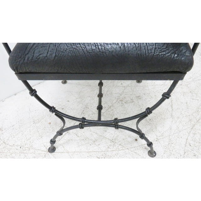 Iron & Oak Faux Bamboo Desk Chair For Sale - Image 5 of 6