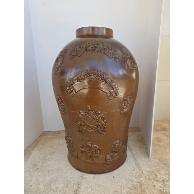 English Extra Large Antique English Stoneware Storage Jar For Sale - Image 3 of 18