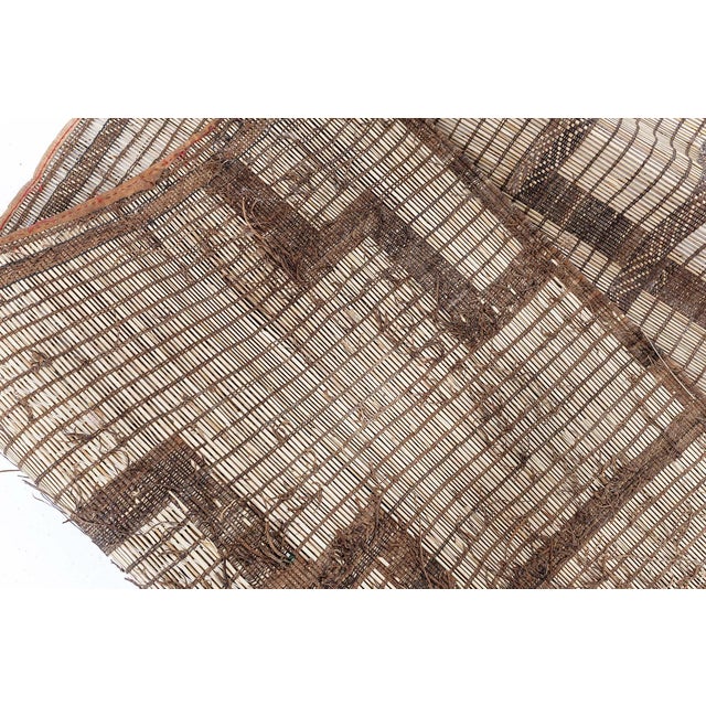 Tan Doris Leslie Blau Moroccan Vintage Geometric Tan With Brown Rug Reed And Leather For Sale - Image 8 of 8