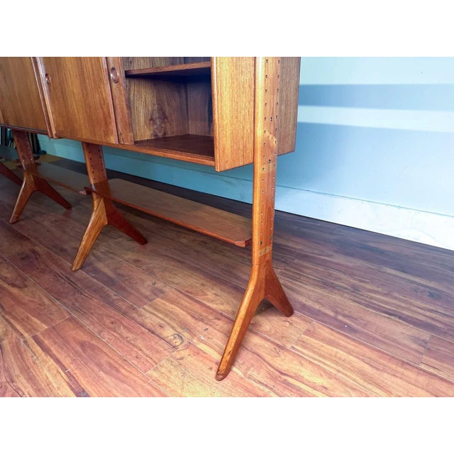 Wood Erik Buch Freestanding Teak Wall Unit / Bookshelf / Room Divider For Sale - Image 7 of 12