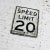 Late 20th Century Vintage Speed Limit 20 Large Steel Traffic Sign For Sale - Image 5 of 13