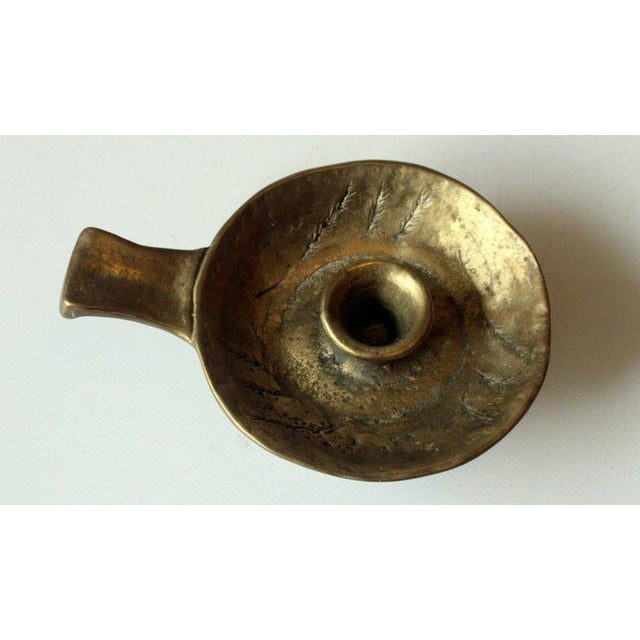 1960s - Handmade Brutalist Heavy Weight Brass Candle Stick - Vintage For Sale - Image 6 of 7