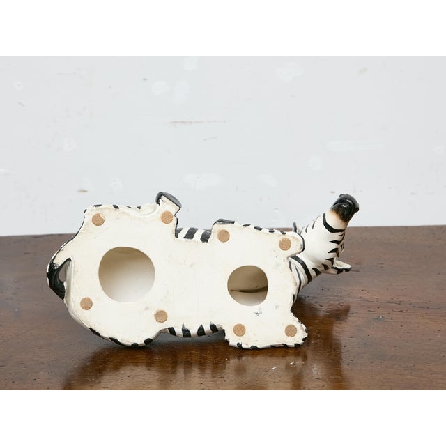White Signed 1981 Ceramic Zebra Sculpture by the Townsends, Usa For Sale - Image 8 of 9