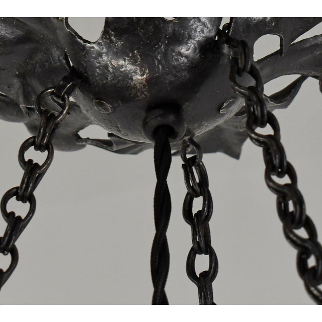 French Art Deco Pendant Light by Le Verre Francais Schneider - 1925 Cameo Chandelier France For Sale - Image 12 of 17