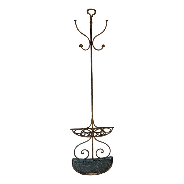 Art Deco Coat Rack and Umbrella Stand in Cast Iron, 1930s For Sale