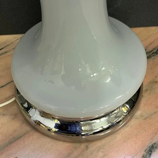 Milk Glass Table Lamp in the style of A.V. Mazzega, 1970s For Sale - Image 10 of 12