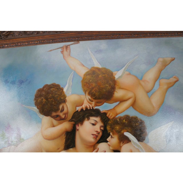 Mid 20th Century The Return of Spring Neoclassical Nymph Oil Painting After William-Adolphe Bouguereau For Sale - Image 5 of 12