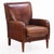 This warm chocolate brown chair is in very good condition and sits well with squared crest, slightly rolled arms and a...