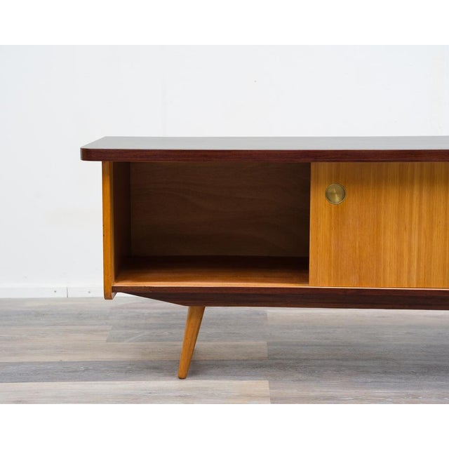 Vintage Lowboard in Ash with Black Formica, 1950s For Sale - Image 6 of 16