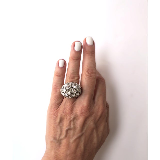 Hollywood Regency Kenneth Jay Lane Bombé Cocktail Ring, Circa 1990s, Size 6.5 For Sale - Image 3 of 14
