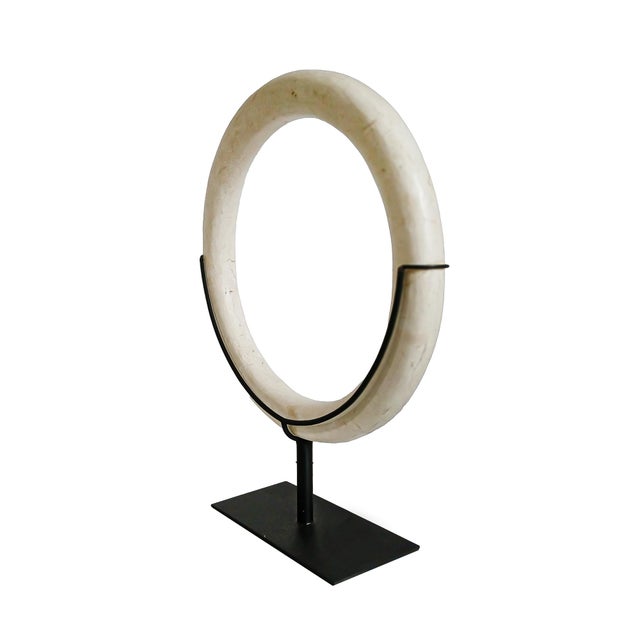 Marble Ring Sculpture on Stand, For Sale - Image 10 of 14