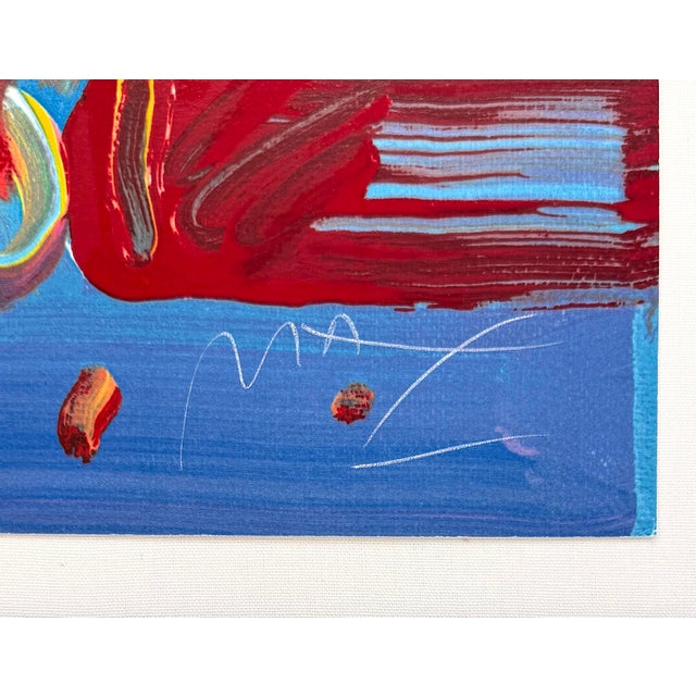 Pop Art Peter Max, Flower Blossom Iii, Large Hand Signed Serigraph, Custom Framed 45 X 52 In., 1991 For Sale - Image 3 of 4