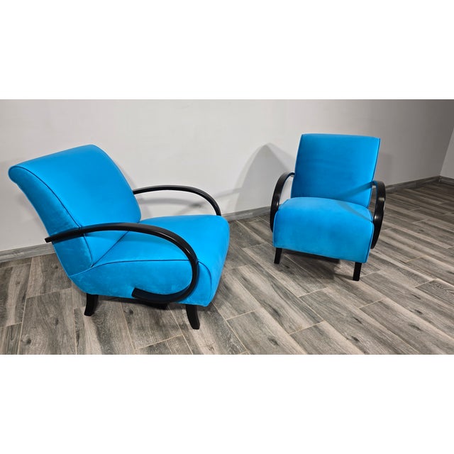 Set of Lounge Chairs by Jindrich Halabala, 1940s, in Restored conditions. Designed 1920 to 1949 I have official proof of...