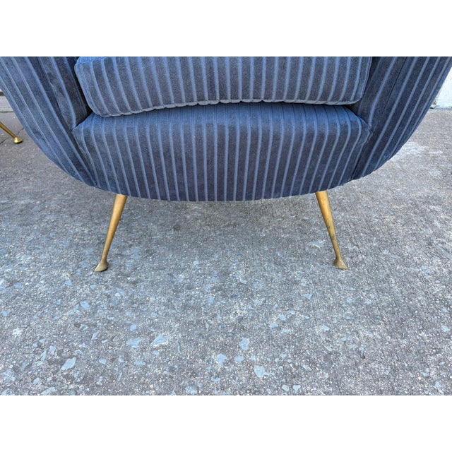 Mid-Century Modern 1950s Pair of Italian Modern Gio Ponti Inspired Lounge Chairs For Sale - Image 3 of 14