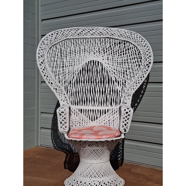 Plastic Mid Century Hollywood Regency Spun Fiberglass Peacock Throne Chair, by Russell Woodard For Sale - Image 7 of 7