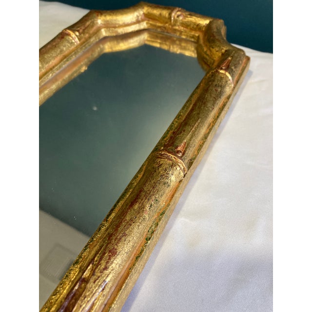 Vintage Italian Giltwood Bamboo Wall Mirror Florentia For Sale - Image 10 of 13