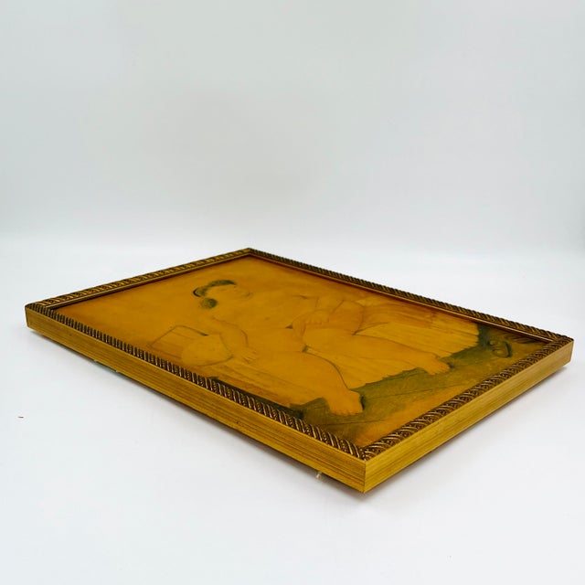 Vintage Framed Seated Nude Oil Painting in the Manner of Fernando Botero For Sale - Image 10 of 17