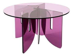 Lucite Wave Coffee Table Transparent Violet