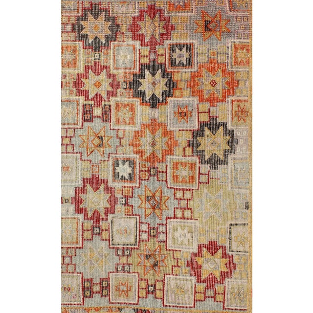 Colorful Vintage Turkish Flat-Weave Tribal Modern Kilim With Embroideries For Sale - Image 4 of 8