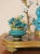 French Chinoiserie Turquoise-Blue Porcelain Encrier Table Lamp For Sale - Image 4 of 9