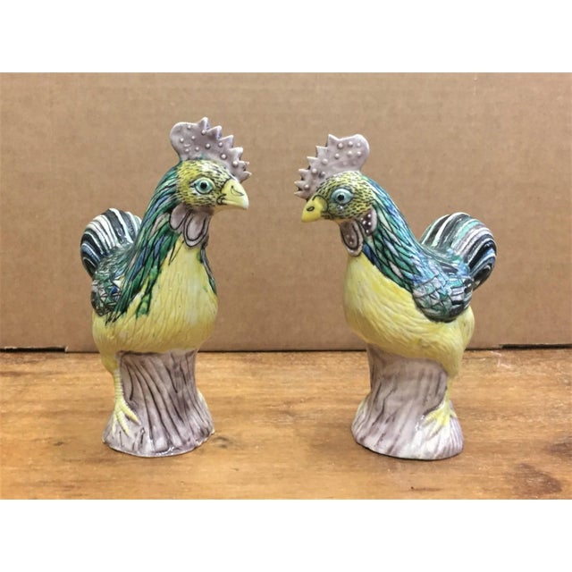 19th Century Chinese Susancai Glazed Porcelain Roosters - a Pair For Sale - Image 11 of 11