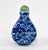 Vintage Blue and White Floral Chinese Snuff Bottle With Green Stone Top For Sale - Image 4 of 8