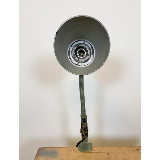 Green Industrial Bakelite Gooseneck Table Lamp, 1960s For Sale - Image 11 of 17