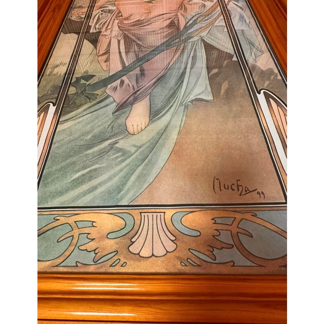 Alphonse Mucha, The Hours of the Day, 1970s, First Edition Archival Pigment Prints in Period Wood Frames, Set of 4 For Sale - Image 18 of 18