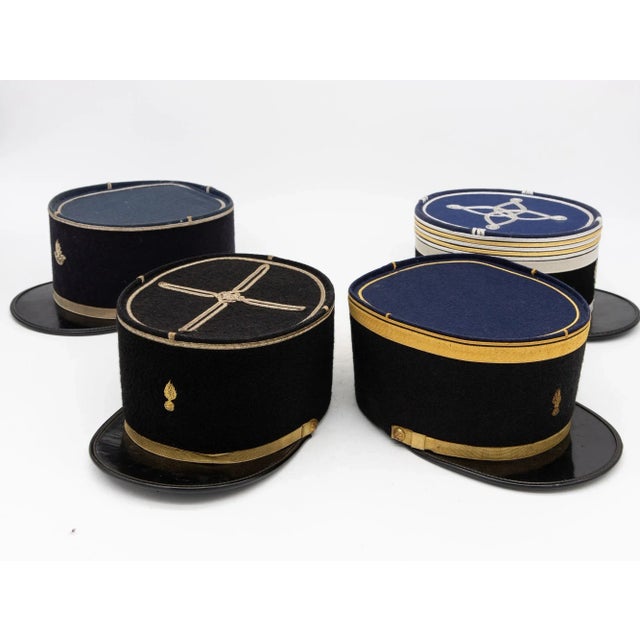 Vintage French Military Academy Officers Hat, Mid Century For Sale - Image 10 of 10