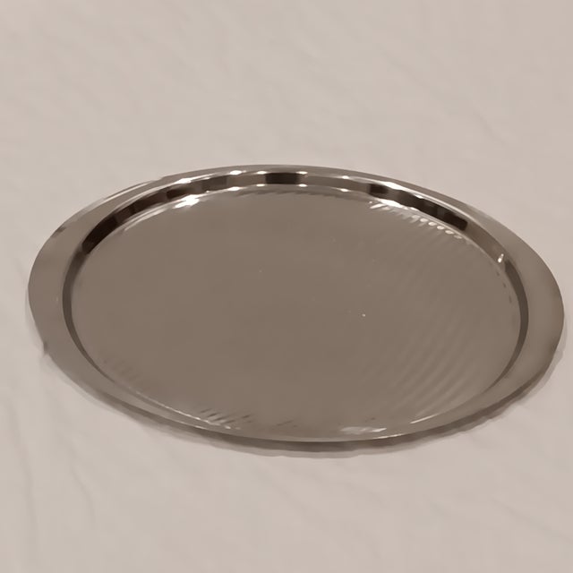 Silver Vintage Yamazaki Stainless Steel Serving Tray 18/8, Relish Party Trays For Sale - Image 8 of 11
