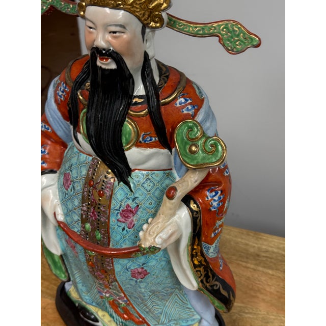 Vintage Chinese Ceramic Figure of Lu Xing For Sale - Image 12 of 12
