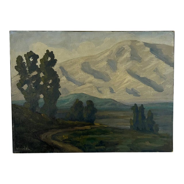 Vintage Signed Mid-Century Plein Air Landscape Oil Painting For Sale