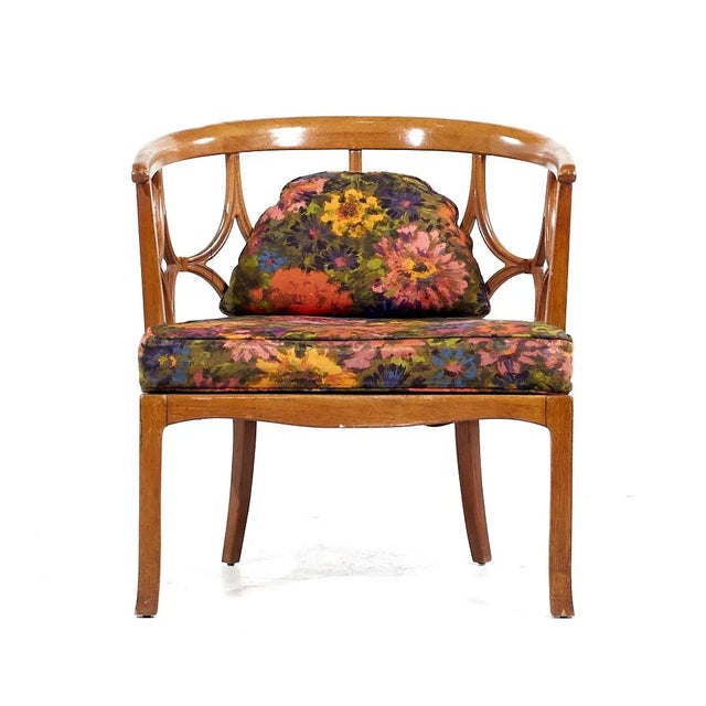 Billy Haines Mid Century Fruitwood Barrel Back Lounge Chairs - Pair For Sale In Chicago - Image 6 of 12